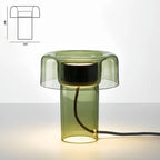 Mid-Century Mushroom Glass Table Lamp E26 E27 26x20cm Brown Green Gray CRI 90+ AC 110-240V