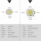 High-Power Integrated LED Chip 10W 20W 30W 50W 100W COB 90-110lm/W Warm Cool White