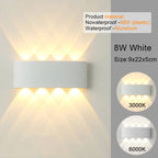 Modern LED Wall Sconce Up Down 6 Sizes Black White 3000K 6500K Waterproof AC 85-265V