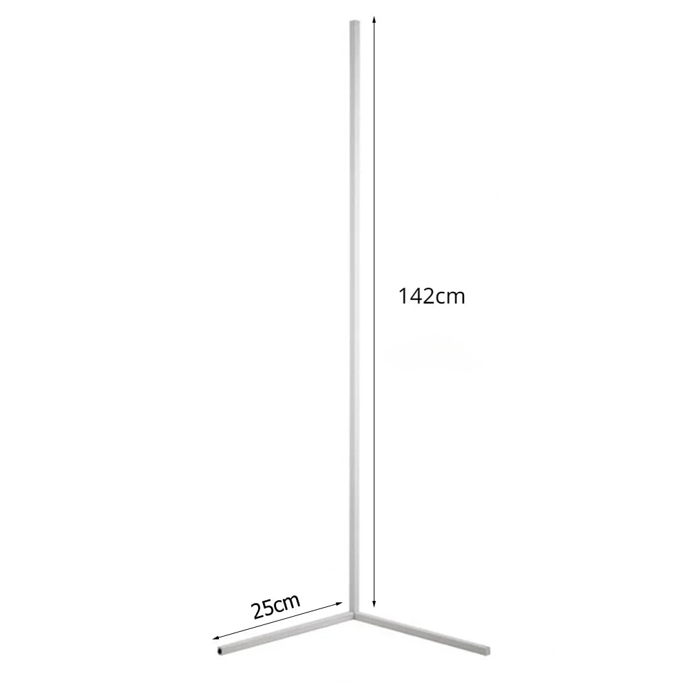LED Corner Floor Lamp 16-20W DC 12V AC 100-240V 142cm 5050 120 LED Touch Switch Aluminum Iron Acrylic White Black Warm White Cool White Remote