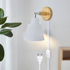 Nordic Wooden E26 E27 Wall Lamp 350-Degree Rotatable 6 Colors EU UL Plug Bedroom Living Room