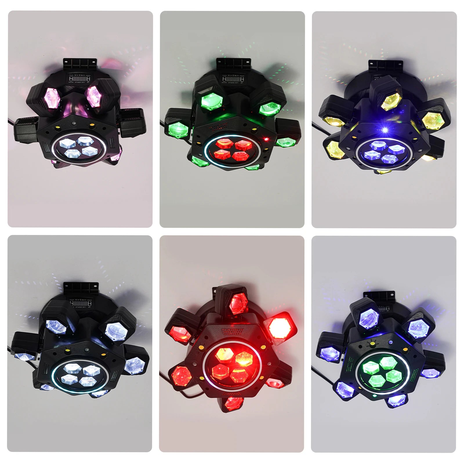 120W RGBW Stage Light 25CH DMX512 CREE Laser Strobe Sound 540° Rotation AC 95-245V US Plug