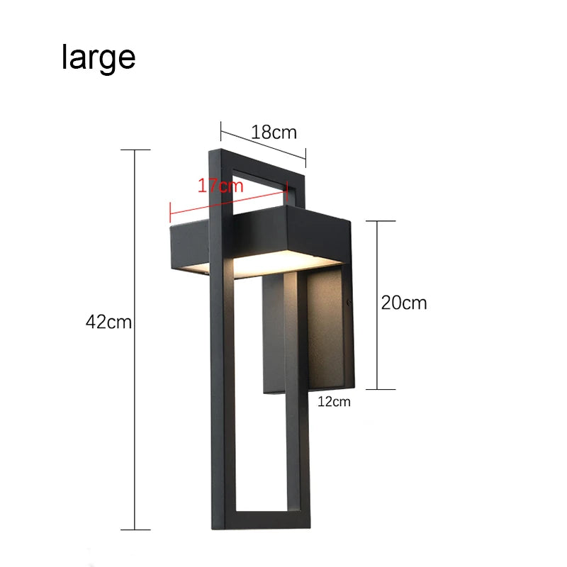 IP65 LED Outdoor Wall Sconce 10W Baked Aluminum Black Retro Vintage AC 96-240V Garden Porch Street Light 2-year Warranty