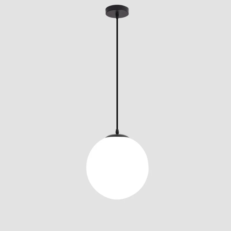 Nordic Glass Ball Pendant Light 10-40cm E27 G9 White Iron AC 90-260V 120cm Wire 3-5m²