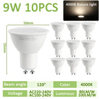 GU10 LED Spotlight Bulb SMD 2835 9W 38 or 120 Degree CRI 80 AC 100-240V No Flicker Track Lighting Living Room 10 Pack