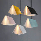 Modern Book Style LED Pendant Light E26 Single Head Iron PC Cord Pendant AC 110-240V Dining Room Kitchen Island Bedroom 5 Colors