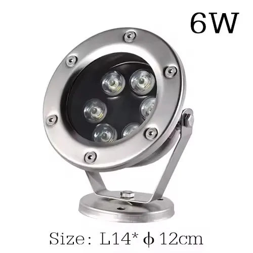 IP68 LED Underwater Pool Light 3W-24W DC 24V 180° RGB Remote Stainless Steel Tempered Glass