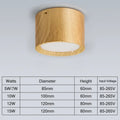 Nordic Wood Grain LED Surface Mounted Ceiling Downlight 5W 7W 15W Iron AC 85-265V D85mm to D120mm Wood Black White Foyer Living Room Bedroom