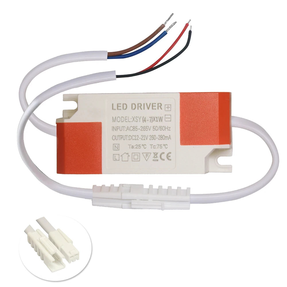 Isolated Constant Current LED Driver 1-3W 4-7W 8-12W 18-24W 36W 260-300mA AC 85-265V