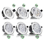 Dimmable Round LED Recessed Ceiling Downlight 3W 4W 5W 7W 9W 12W 18W AC85-265V