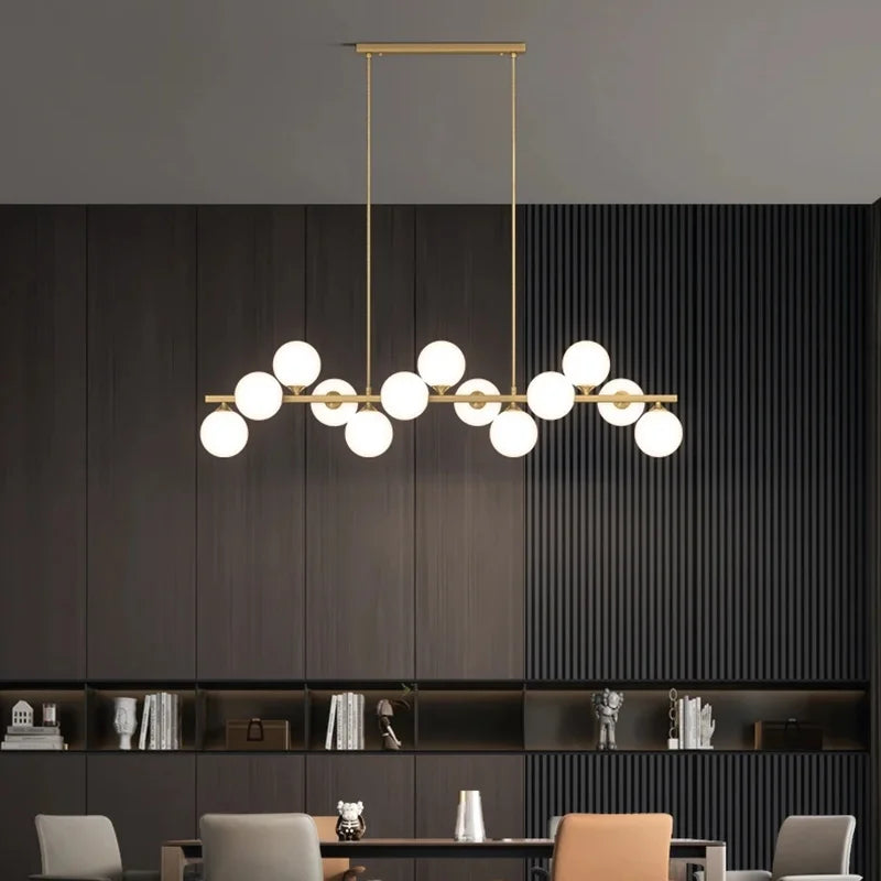 Modern Multi-Head Ironware Acrylic Pendant Chandelier 7-19 Heads 45-95W AC 90-265V