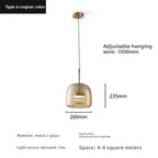 Modern Glass Pendant Light E26 E27 Iron Knob Switch AC 90-260V 5-10m² Hotel Bar Bedroom