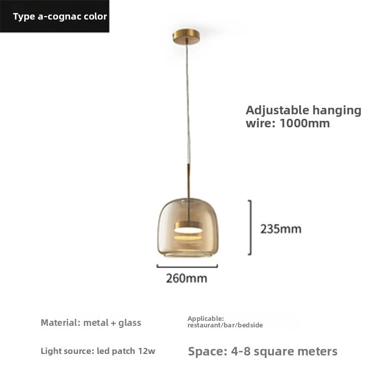 Modern Glass Pendant Light E26 E27 Iron Knob Switch AC 90-260V 5-10m² Hotel Bar Bedroom