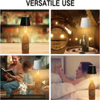 USB Rechargeable Bottle Table Lamp Touch Control 3 Color Temperatures Stepless Dimming ABS 5V Bar Wine Bottle Desk Night Light
