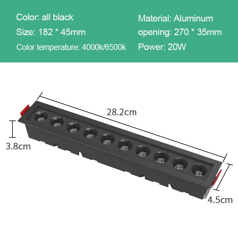 Modern Rectangle LED Ceiling Downlight Recessed Light