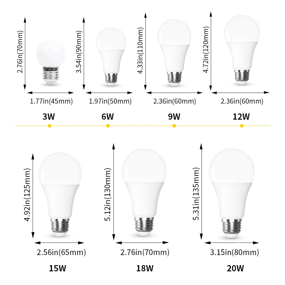 6-Pack E26 E12 LED Globe Bulb 3W-20W SMD2835 270° AC 110V Warm Natural Cool White