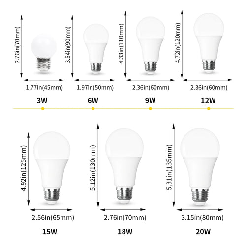 6-Pack E26 E12 LED Globe Bulb 3W-20W SMD2835 270° AC 110V Warm Natural Cool White
