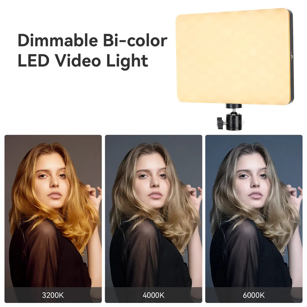 8/12 Inch LED Photography Video Panel Light 12W 15W 1700lm CRI 85+ 2800-7000K 5V USB-C Tripod