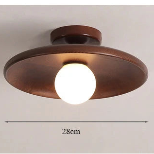 Nordic Japanese Bamboo Wood Glass LED Ceiling Lamp E26 E27 Surface Mount AC 90-260V Corridor