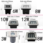IP68 Stainless Steel LED Underground Buried Light 3W-18W 100-120lm/W AC 85-265V DC 12V 6-Color