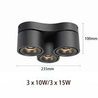 90° Fold 350° Rotate Dimmable COB LED Ceiling Downlight 10W 15W CRI 90+ AC 85-265V Black