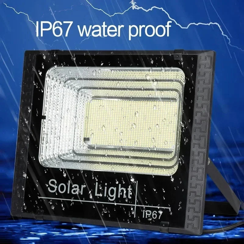 30W Solar LED Flood Light IP67 Remote Control 1000mAh Adjustable Angle Outdoor Street Villa