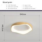 Nordic Wood Grain LED Ceiling Light Dimmable Remote Control 42cm 52cm Acrylic Iron Surface Mount AC 90-260V Bedroom Living Room