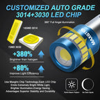 BA9S BAY9S BAX9S LED Bulb 2-Pack 10W Canbus 3030+3014 300lm 12V-24V Interior Parking