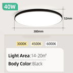 Ultra-Thin LED Surface Ceiling Light 10W 15W 20W 30W Square Round CRI 90+ AC 90-265V