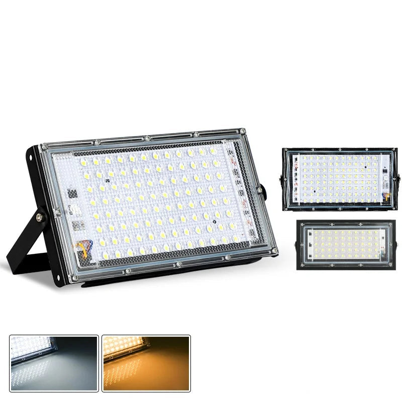 50W 100W IP65 LED Flood Light SMD2835 CRI 85+ 180° AC 110-220V Warm Cool White Aluminum
