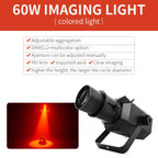 80W COB LED Stage Follow Spot Light DMX512 Voice Control Standalone AC 110-220V 30x12x12cm