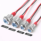 Metal LED Indicator Pilot Light Copper IP66 Waterproof 6mm 8mm 10mm 12mm Panel Mount AC DC 3-220V Red Yellow Blue Green White