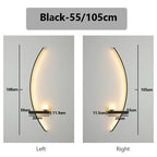 Modern C-Line LED Wall Sconce 12-20W Dimmable Remote CCT 3000-6000K Black Gold AC 90-260V