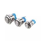 IP65 LED Illuminated Metal Push Button Switch 12mm 16mm 19mm 22mm 1-3A Momentary Latching 5 Colors