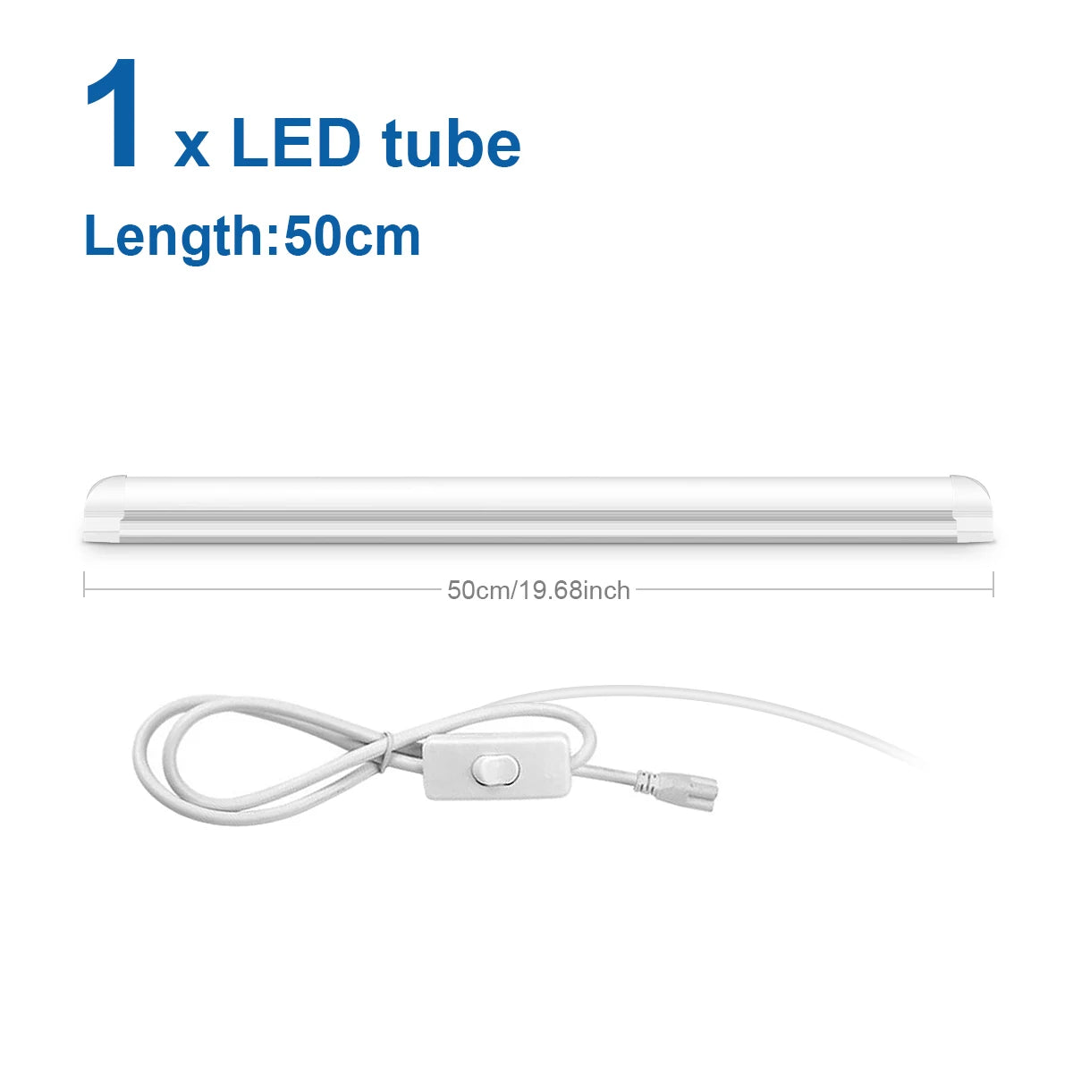 25W T8 LED Tube 50cm SMD2835 120° CRI 80+ AC 85-265V Warm Neutral Cool White Aluminum