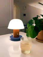 Nordic Retro Mushroom Table Lamp Touch Dimmable USB Charging AC 90-260V Bedroom Bedside