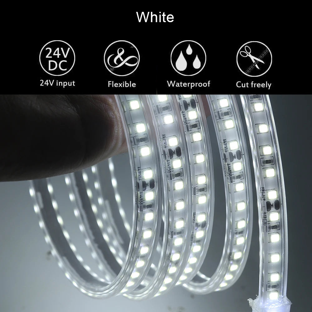 IP67 LED Strip Light 120 LEDs/m SMD2835 9-13W/m CRI 80+ DC 12V 24V 3-Color Waterproof