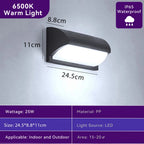 Modern Outdoor LED Wall Light Waterproof Black PC Acrylic Porch Garden AC110-220V