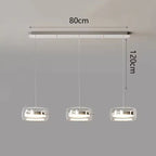 Modern Multi-Head Glass Pendant Light 1 3 4 Heads 5-60W Ironware Dimmable AC 90-265V