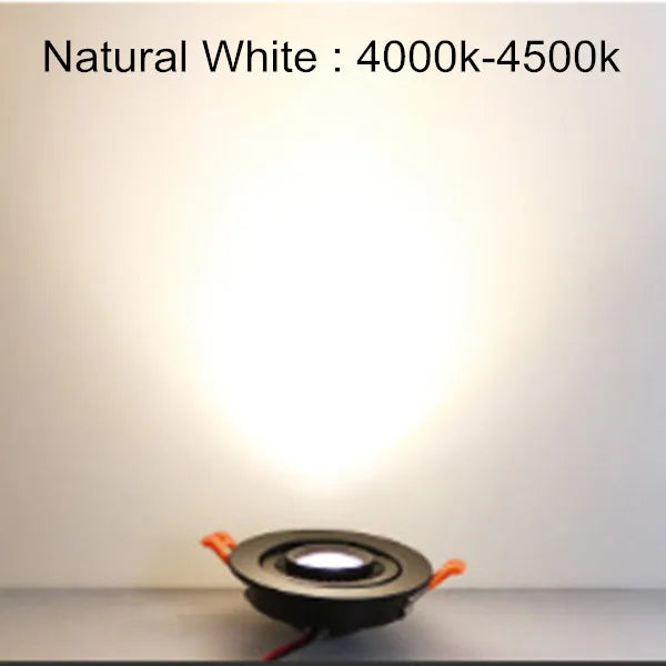 360 Degree Rotatable COB LED Recessed Downlight 5W 7W 10W 15W 18W CRI 80 100-110 lm/W AC DC 12V 24V Warm White Natural White Cool White White Black Driver Included