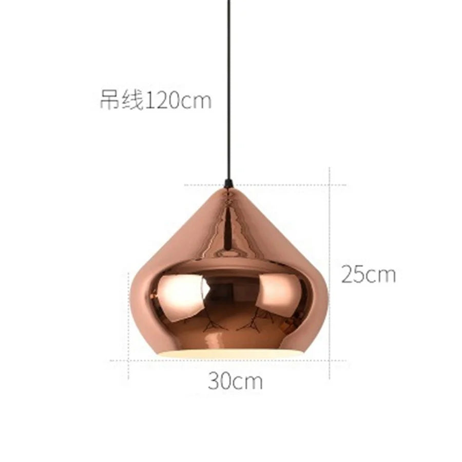 Nordic Rose Gold Globe Pendant Light Ceiling Fixture
