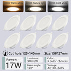 8-Pack LED Recessed Downlight 3 4 5 6 8 Inch 3-CCT 3000K 4000K 6000K AC 110-240V Round