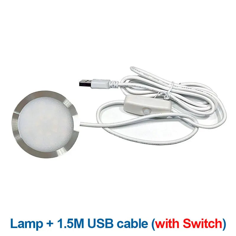 USB 5V Ultra Thin LED Cabinet Spotlight 3W 5W 7W SMD 2835 Aluminum Surface Mount IP42 120 Degree Indoor RV Caravan