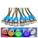 Waterproof LED Metal Push Button Switch 12mm 16mm 19mm 22mm 5A Momentary Latching 5-220V