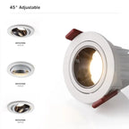 Dimmable COB LED Recessed Downlight 9W 12W 15W 18W CRI 92+ 24° 36° 75mm AC 85-265V