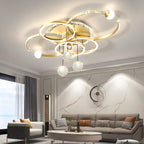 Modern Luxury LED Pendant Chandelier Iron Acrylic White Gold Black Dimmable Remote 85-265V