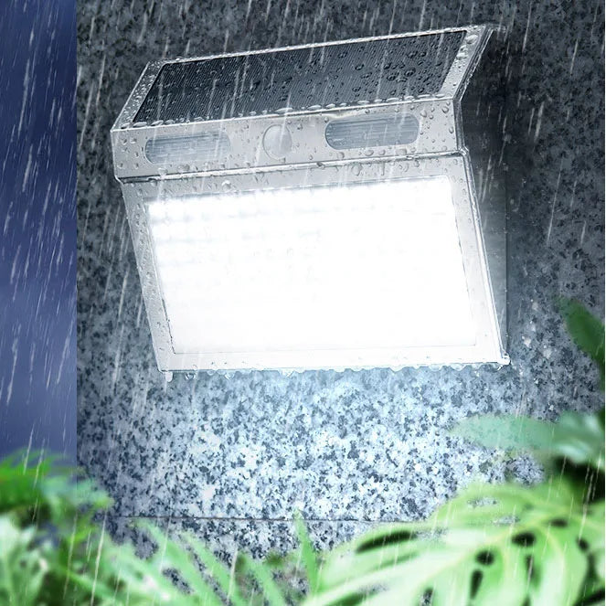 Solar LED Motion Sensor Security Light 112 LED Stainless Steel IP65 4 Modes 2200mAh 120 Degree 5 to 8 Meter Range Outdoor Wall Fence