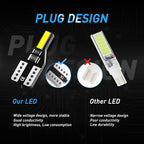 T10 W5W 194 LED Bulb 2-SMD7020 100lm DC 12-14V Car Interior Dome Map License Plate 10-Pack