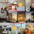 Mushroom Travertine Natural Stone Table Lamp 12W LED Glass Acrylic Shade AC 85-265V