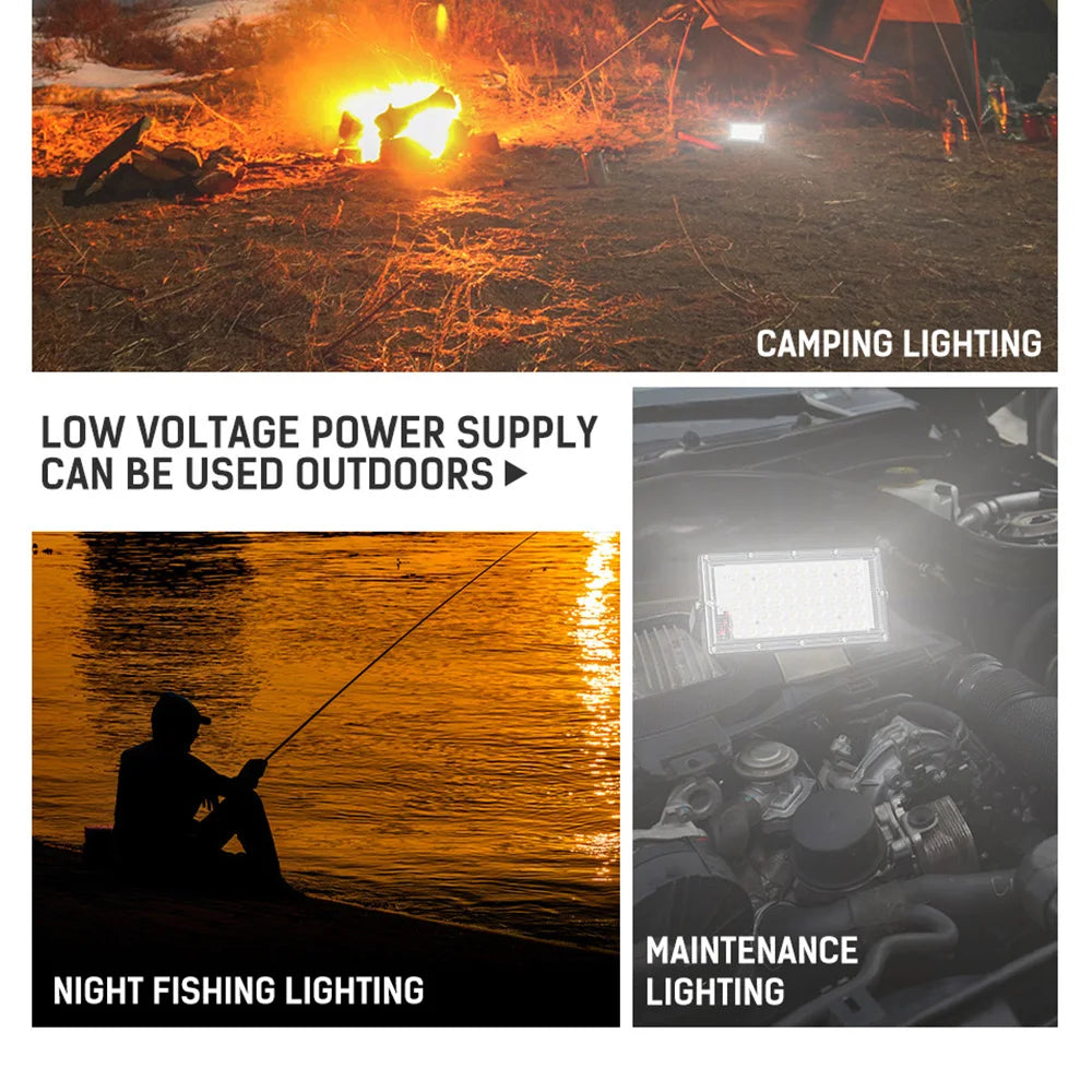 DC 12V 100W LED Flood Light IP66 SMD2835 9000lm CRI 85+ Cool White Portable Emergency